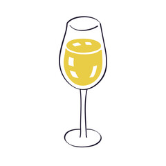 White wine glass isolated vector illustration
