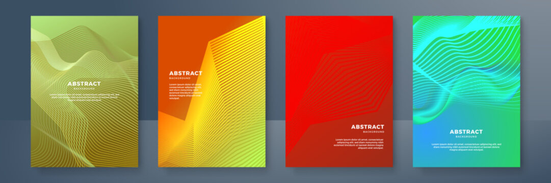 Modern abstract covers set, minimal covers design. Colorful geometric background, vector illustration.