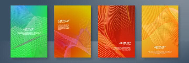 Modern abstract covers set, minimal covers design. Colorful geometric background, vector illustration.