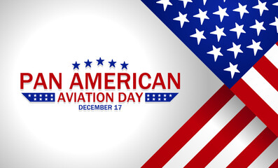Pan American Aviation Day theme lettering. Vector illustration. Suitable for Poster, Banners, background and greeting card. 