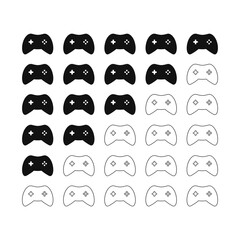 Black game console vector icon. Joypad sign. Play or video game symbol	