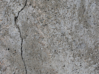 Texture of old cracked concrete wall. Rough gray concrete surface. Great for background and design. Close-up.