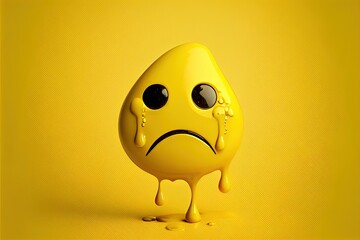 Crying sad emoticon, emoji, smiley. Generative ai illustration