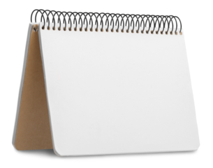 Blank notebook and 2021 cubes with red heart