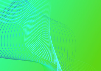 Abstract green presentation background with blue lines