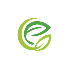 Letter EE eco leaves logo icon design template elements. Vector color sign.