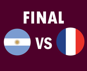 Argentina Vs France Flag Final football Symbol Design Latin America And Europe Vector Latin American And European Countries Football Teams Illustration