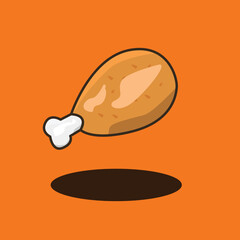 Fried chicken on an orange background