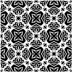 Vector pattern in geometric ornamental style. Black and white pattern.