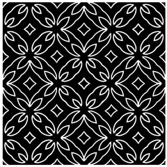 Vector pattern in geometric ornamental style. Black and white pattern.