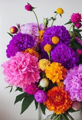 Beautiful bouquet of colorful flowers  generative ai