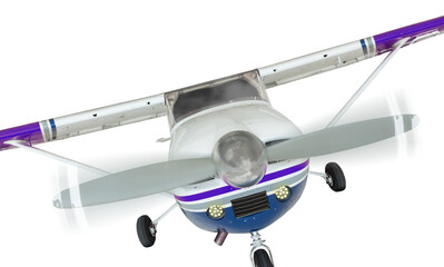 Transparent PNG Cessna 172 Single Propeller Airplane.