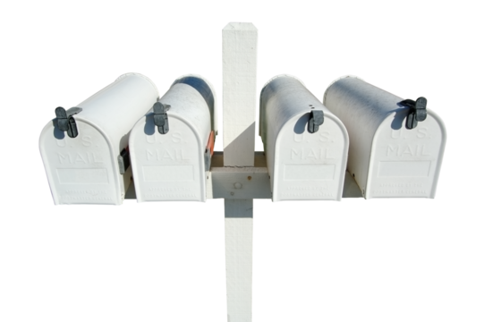 Transparent PNG of A Set of Four Mailbox.