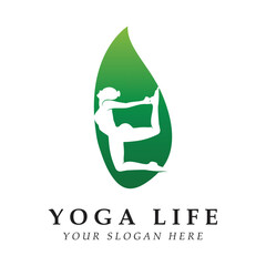 yoga logo and vector with slogan template