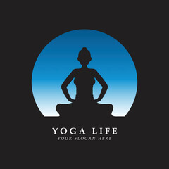 yoga logo and vector with slogan template