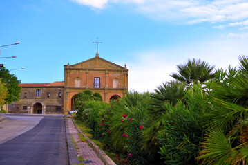 Fototapeta na wymiar church and convent of S. Maria di Gesù di montesalvo 16th century enna sicily italy