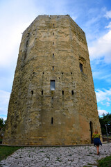 tower federico II imposing military bulwark of the medieval age enna sicily italy