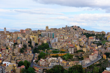 Fototapeta na wymiar the historic and urban center of Enna Sicily Italy