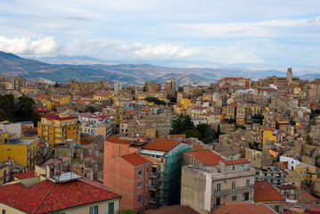 Naklejka na ściany i meble the historic and urban center of Enna Sicily Italy