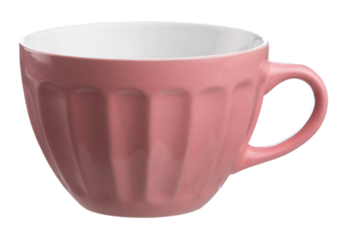 The pink mug of invigorating. The concept of hot drinks.