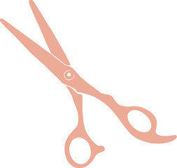 Peach hair scissors illustration
