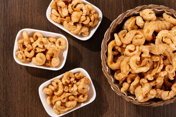 Pork snacks made from crispy pork skin