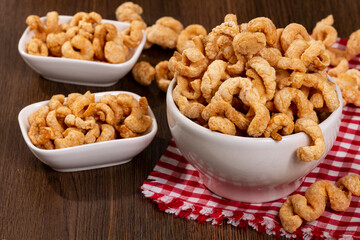 Pork snacks made from crispy pork skin