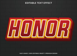 honor editable text effect template use for business logo and brand