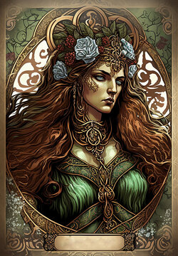 Celtic Goddess Traditional AI Generated 