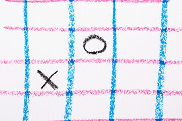 a hand-drawn tic-tac-to game on a white background