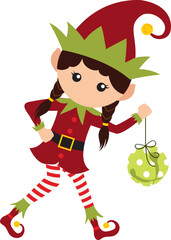 Christmas Elf, Elves, Santa, girl