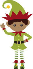 Christmas Elf, Elves, Santa, African American,boy