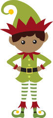 Christmas Elf, Elves, Santa, African American,boy