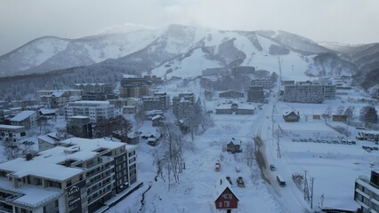 Fototapeta na wymiar Niseko, Japan - December 15, 2022: The Winter Season in Niseko Hokkaido