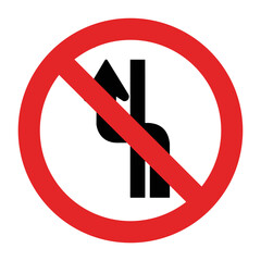 Proibido mudar de faixa ou pista de trânsito da direita para esquerda - Sinais de trânsito usados no Brasil. É a Listagem Oficial, válida para os Exames. Sinalização Regulatória. CTB