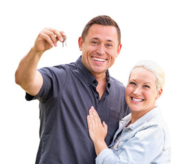 Transparent PNG Young Adult Couple Holding New House Keys.