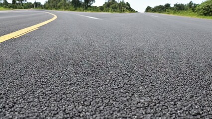 Close up of a road in the countryside, Generative AI