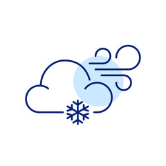 Winter snow storm weather forecast. Pixel perfect, editable stroke line icon