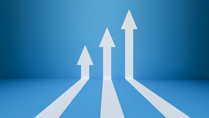 3D Business Arrow Direction Concept to Success.