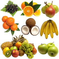Collection of fruits isolated