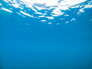 Fototapeta na wymiar blue underwater ocean surface