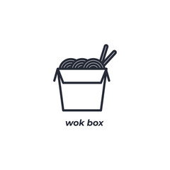 Vector sign wok box symbol is isolated on a white background. icon color editable.