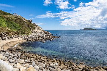 Fototapeta na wymiar Seascape of Porto de Bares, a picturesque beach fishing village in Galicia Spain