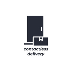 Vector sign contactless delivery symbol is isolated on a white background. icon color editable.