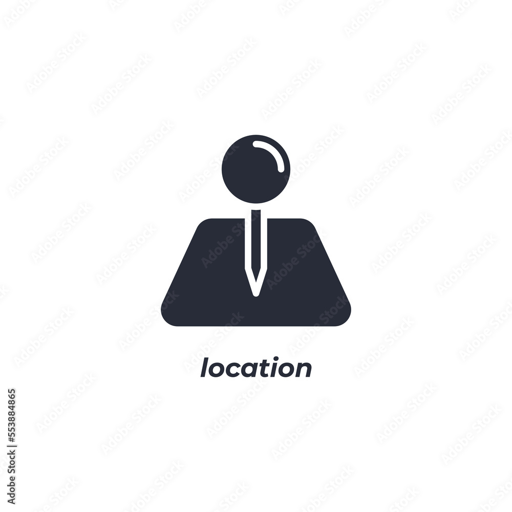 Poster vector sign location symbol is isolated on a white background. icon color editable.