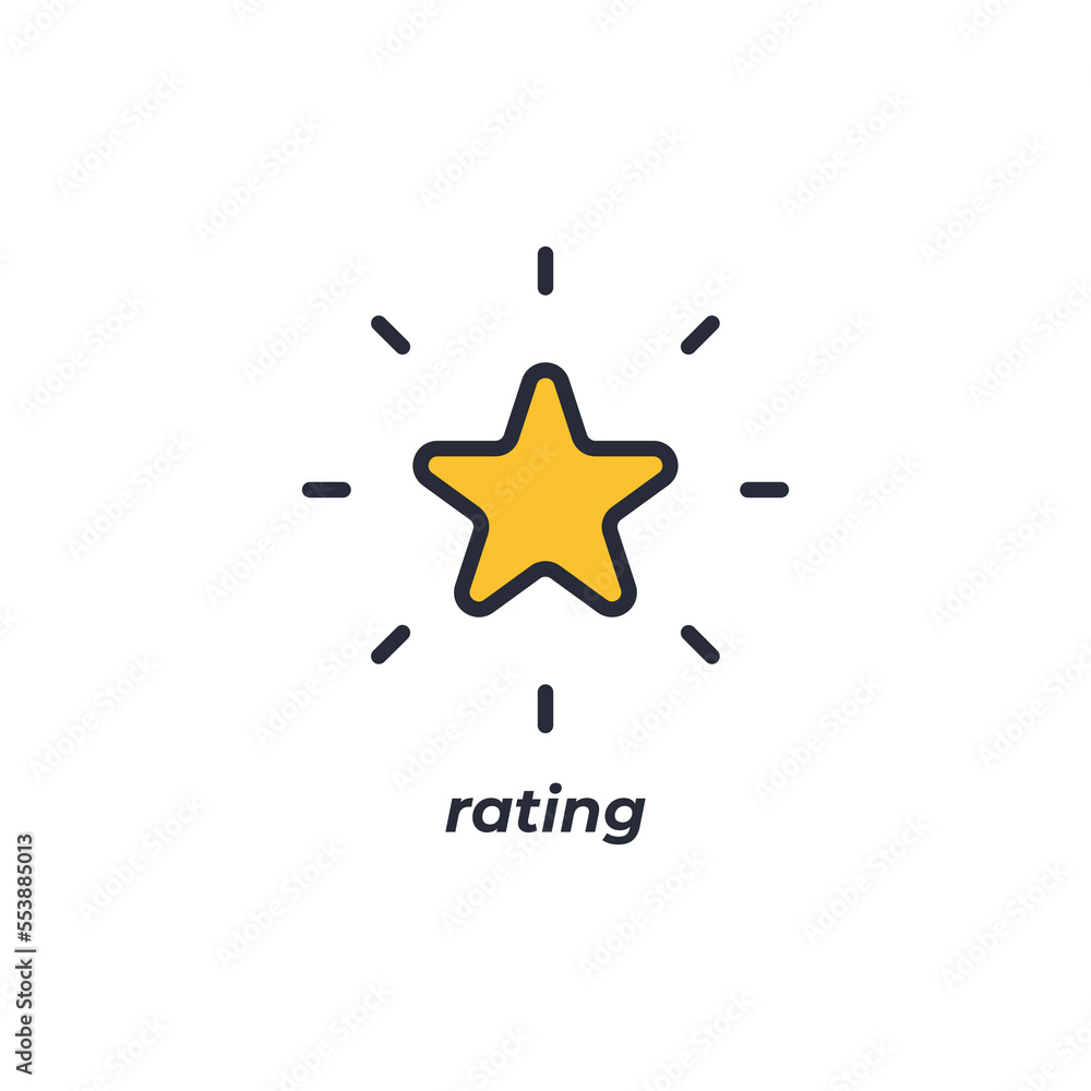 Poster vector sign rating symbol is isolated on a white background. icon color editable.