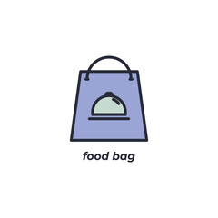 Vector sign food bag symbol is isolated on a white background. icon color editable.