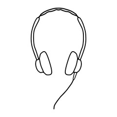 Headphones icon isolated on white background. A musical symbol.