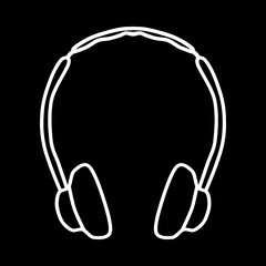 Headphones icon isolated on white background. A musical symbol.
