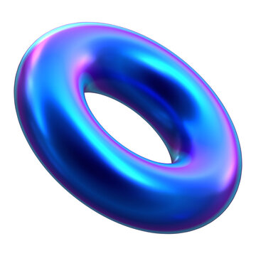 3D ABSTRACT IRIDESCENT RING SHAPE 